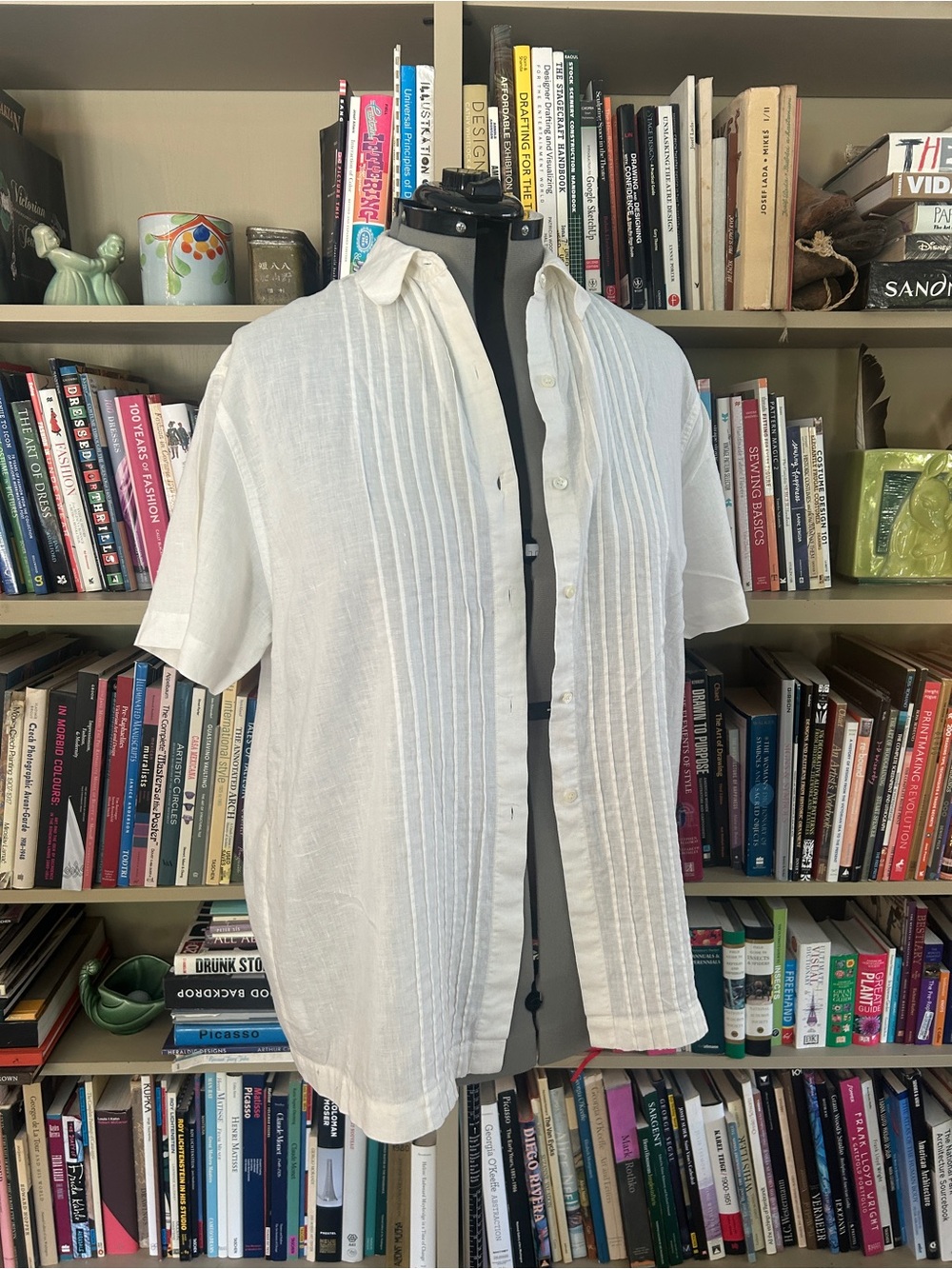 Vintage Laura Ashley 100% Linen White Casual Button Down Shirt